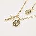 Gold Layered Cross Necklace for Women, 14K Gold Plated Faith Charm Mother's Day Dainty Figaro Chain Choker Gold Coin Necklace