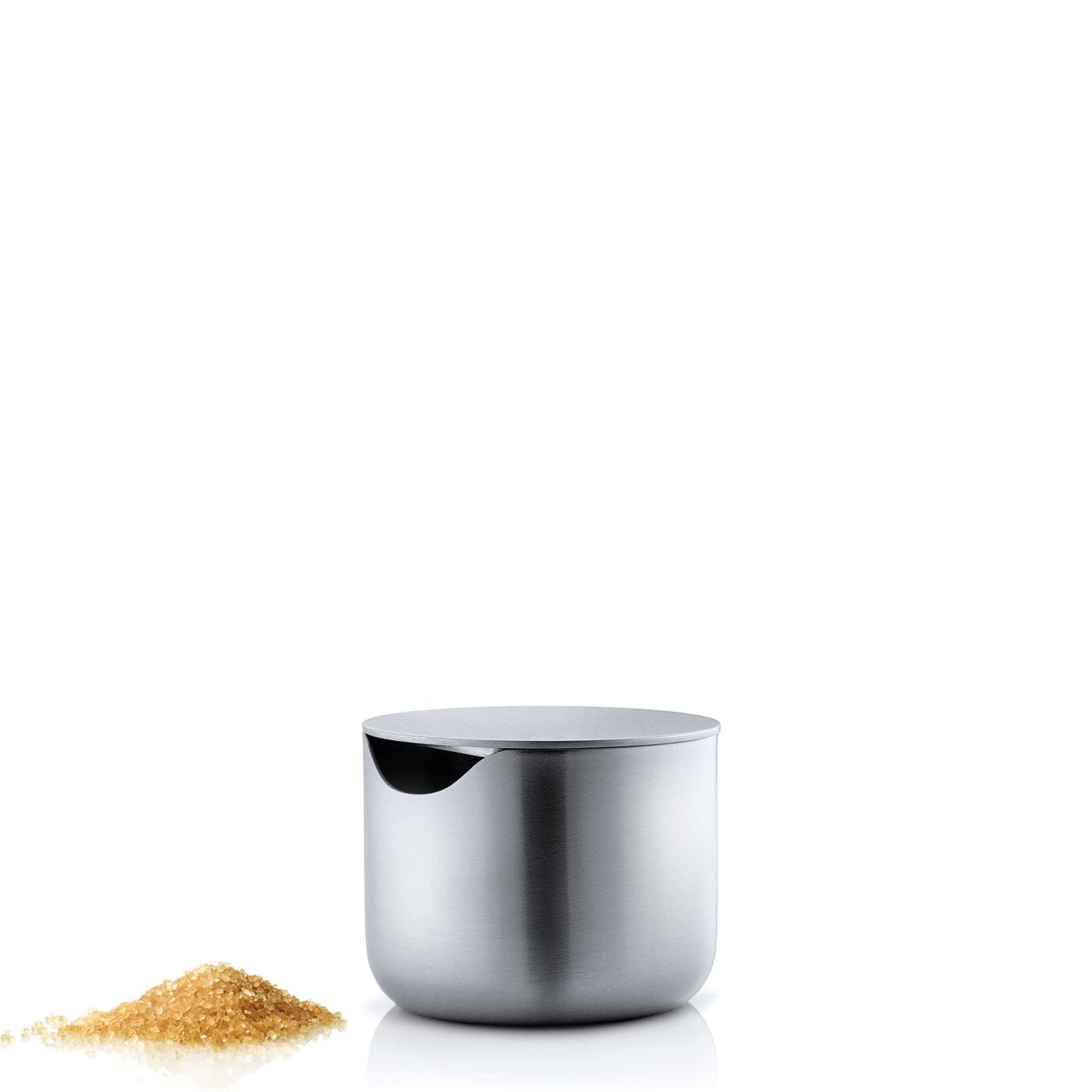 blomus -BASIC- sugar bowl made of matt stainless steel, sugar container ideal for white/brown sugar, timeless design, container dishwasher-safe (H/ W/ D 5 x 6.6 stainless steel, 63621)