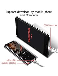 MYMAHDI Reproductor MP3 con Bluetooth 4.1, Botones táctiles con pantalla de 2,4 pulgadas, 16 GB Reproductor de Audio Digital Portátil Sin Pérdida con Radio FM, Grabadora de Voz, Soporta hasta 128 GB, Negro
