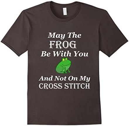 Mens May The Frog Be With You Not On My Cross Stitch T-Shirt 3XL Asphalt