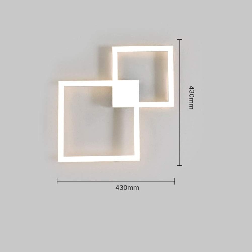 RJJ Nordic Interior Minimalist Bedroom Wall Lamp LED Bedside Lamp Creative Fashion Geometric Checkerboard Aisle Lights 43CM * 43CM * 5CM Stable (Color : White)