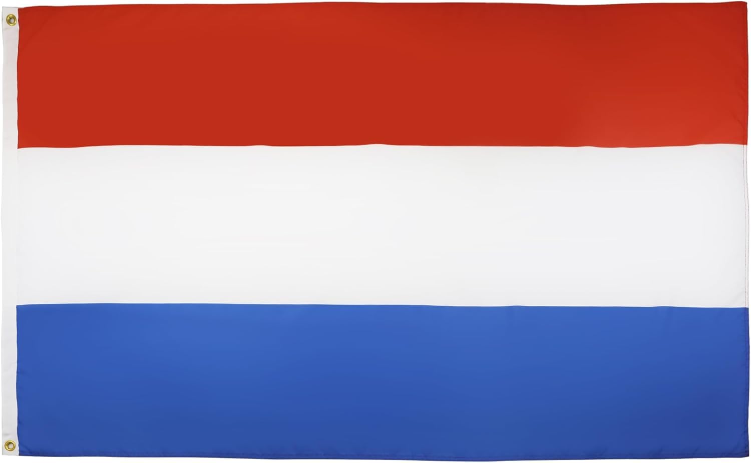5x3ft Large Netherlands Flag Euro, World Football Cup with Eyelets Big Nederlanden Flag for Football Sports Events Fans Celebration, Parade, Bar, Garden, Indoor/Outdoor Party Decorations