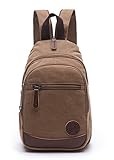 Lightweight Mini Canvas Backpack for Women Girls Purse Small Rucksack Sling Bag (Small, Coffee 2)