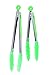 Best Premium Kitchen Tongs Set - Heavy-Duty, Stainless Steel Tongs with Silicone Tips - Best for Cooking, Baking, Serving Salad, Grilling & BBQ, Heat Resistant - 9 Inch and 12 Inch (Green)