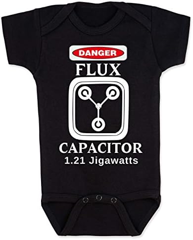 Vulgar Baby Bodysuit, Flux Capacitor, 6-12 MO, Black