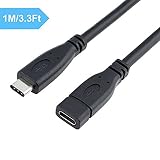 Exuun USB Type C Extension Cable (3.3Ft/1M), High Speed Super Fast Gen 2 (10Gbps) USB 3.1 Type C Male to C Female Extension Charging & Sync Cable Cord for Nintendo Switch, MacBook & More (Straight)