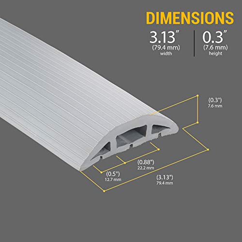 10Foot Cord Cover Floor Cable Management Kit for Indoor or Outdoor