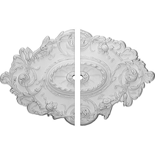 Ekena Millwork CM30SG2-01500 30 1/2"W x 20"H x 1 1/2"ID x 1 1/2"P Strasbourg Ceiling Medallion, Fits Canopies up to 1-1/2", 2 Piece