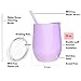 Trugos 12 oz Sparkly Stemless Wine Tumbler (Set of 2) Stainless Steel Double Wall Vacuum Insulated Cups With BPA Free Lid, Straw, and Cleaning Brush Great Travel Glasses For Wine, Coffee, Cocktails