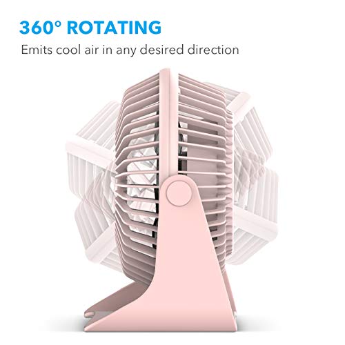 BESKAR USB Small Desk Fan Portable Fans with 3 Speeds Strong Airflow