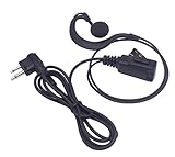 Arama G Shape Soft Ear Hook Earpiece Headset with Push to Talk and Microphone for Motorola Talkabout Dual Pin 2 Way Radio (A101M01)