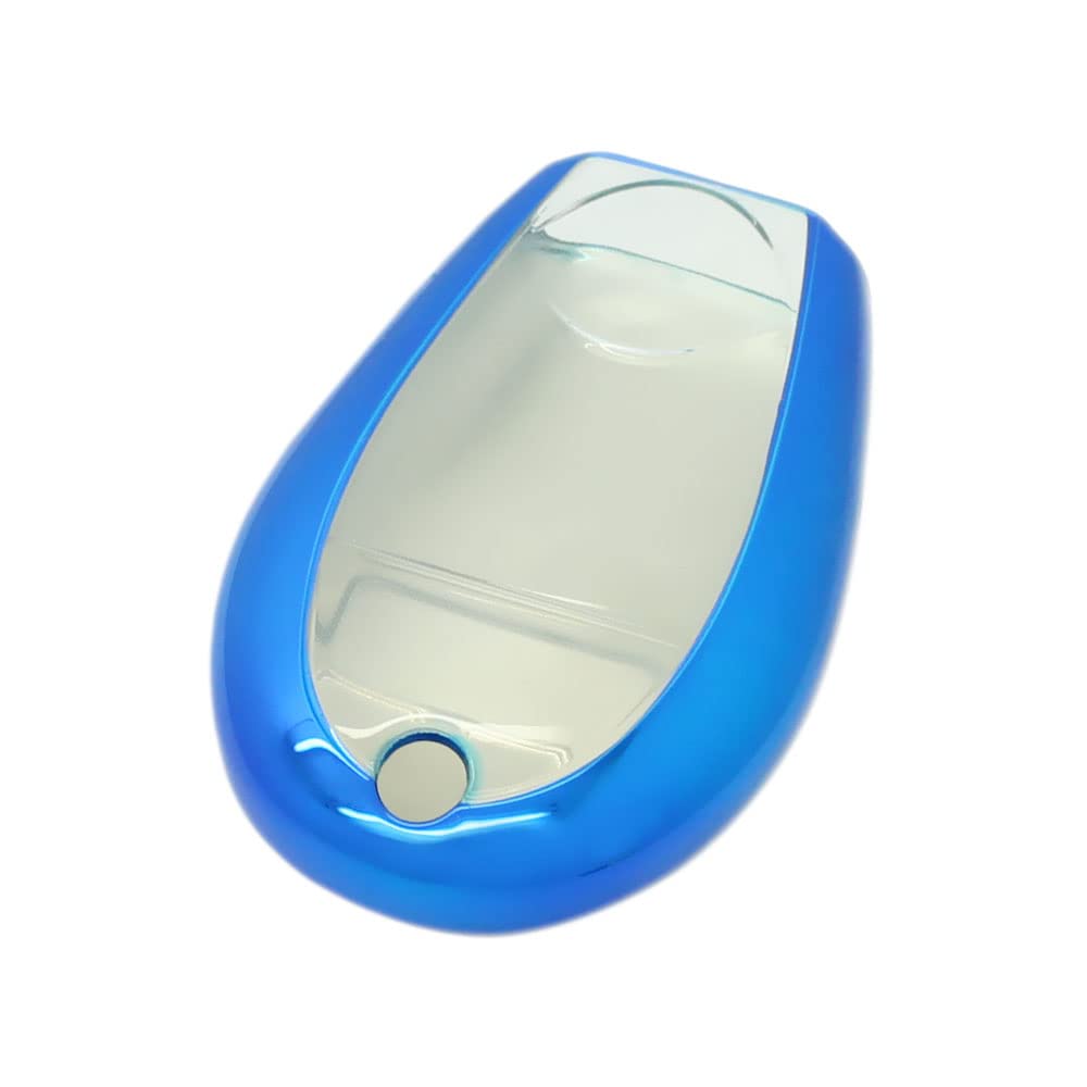 BROVACS Soft TPU Case Shell Cover Protector Holder Compatible with CHRYSLER 300 Town & Country DODGE JEEP VOLKSWAGEN Smart Remote Key Fob 3 4 5 6 7 Button SV9755 Blue