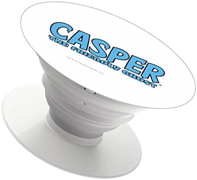 Multi Function Cell Phone Holder Finger Holder Expanding Stand and Grip Pop Mount Sockets for smartphone and tablet(white)-casper the friendly ghost blue logo
