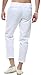 utcoco Men's Classic Drawstring Waist Tapered Flat-Front Linen Capris