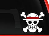 One Piece Luffy Flag White and Red Sticker Decal Pirate Cartoon Anime White Car Window Wall Macbook Notebook Laptop Sticker Decal