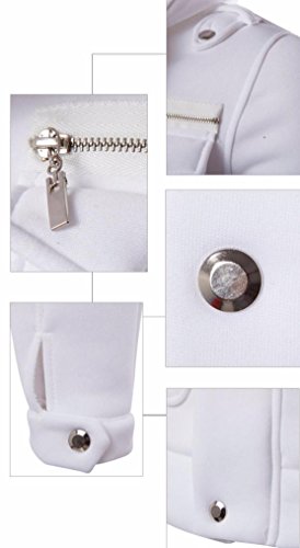 Hoodies,Han Shi Men Fashion Pocket Button Coat Jacket Sweater Swearshirt Outwear Tops (L, White)
