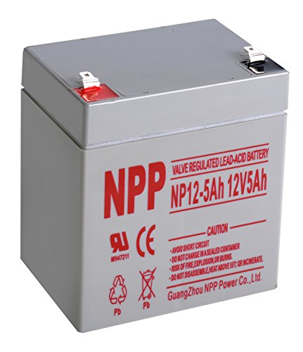 NPP 12V 5 Amp NP12 5Ah Rechargeable Sealed Lead Acid Battery F1 Terminals