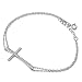 Oxford Diamond Co Sideways Cz Cross .925 Sterling Silver Bracelet