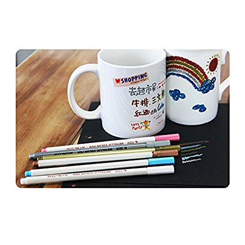 Vstoy Metallic Paint Markers Pens - Medium Point Metal Art Permanent Marker Set For Glass Paint, Gift Card Making (White suit)