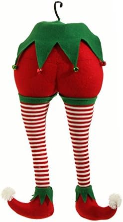 RAZ Imports - Peppermint Toy - 20" Christmas Elf Christmas Red and White Stripes Tree Ornament