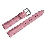 12mm Women's Pink Genuine Replacement Leather Watch Band Alligator Grain 6.89cm Length