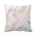 UOOPOO Spliced Mixed Rose Gold Marble Throw Pillow Case Square 16 x 16 Inches Soft Cotton Canvas Home Decorative Wedding Cushion Cover for Sofa and Bed One Side