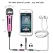 Professional Condenser Microphone, Plug &Play Home Studio microphones for Iphone Android Recording, PC, Computer, Podcasting, Mini Desktop MIC Stand dual-layer acoustic filter (M3-pink)