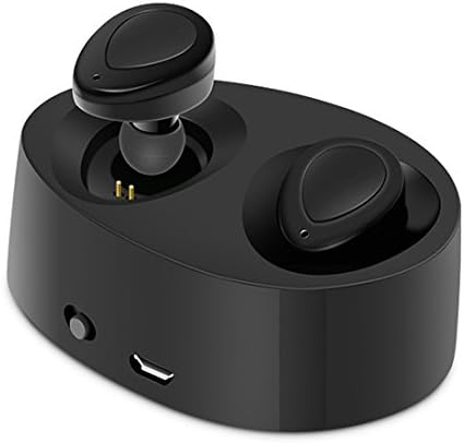 Feister True Business Twins Wireless Bluetooth Earbuds Music Car headset In-Ear Earphones Super Stereo Noise Cancelling Mic for iPhone 7 Plus Samsung Galaxy S7 iPad Android IOS K2 (Black)