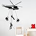 Coavas Military Wall Decals Automotive Army Wall Decor Sticker Art Troops Helicopter Paratrooper Military Wall Sticker