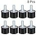 uxcell M6 Male Female Rubber Mounts Vibration Isolators Shock Absorber 20mm X 15mm Black 8pcs