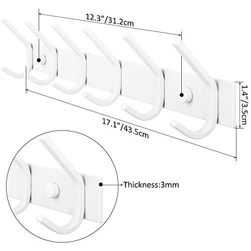 WEBI Coat Rack Wall Mounted,Coat Hooks Wall Mounted White,Coat Hanger