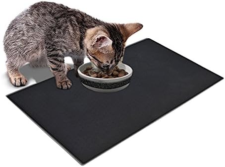 yoyoung Dog Feeding Mat - FDA Grade Silicone Waterproof Pet Food Mat Non Slip Water Bowl Placemat Tray for Cat and Dog (S - 18.9" by 11.8", Blue)