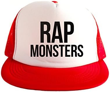 Rap Monsters Swag Hip Hop Print 80s Style Snapback Hat Cap Red