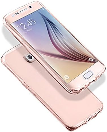 Fast Jewelry (Front+Back Cover Gel Series), Shockproof TPU 360 Degree Protective Clear Crystal Soft Case Cover For Samsung Galaxy S6 Edge Plus (Rose Gold)