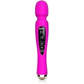 Seritivo Cordless Massager with LCD Display, Personal Massager for Pain Relief, Powerful 12 Vibrating Massage Wand, Purple