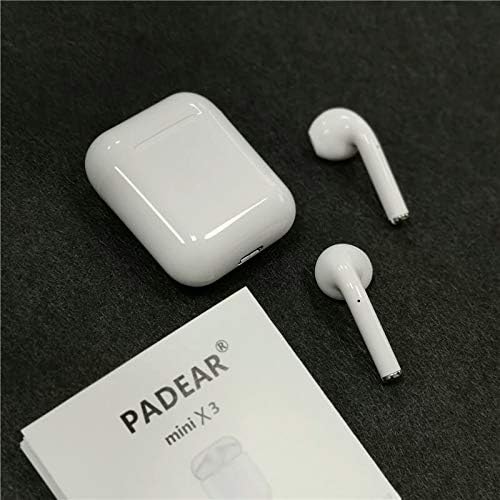 New Mini X 3 Bluetooth Headphones, Handsfree Auto Connect Bluetooth 5.0 Touch Earbuds Earphones with Built-in Mic for All Smartphones (White)