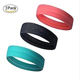 Keross 3 Pack Sports Headbands Non-Slip .Sweatband,Elastic Fashion Hair Band for Men&Women. Perfect for Workouts,Yoga,Running,or Casual Wear