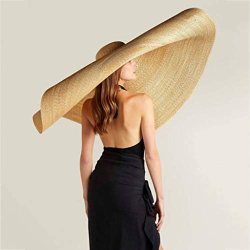Duseedik Women Large Sun Hat Beach Anti-UV Sun Protection Foldable Straw Cap Cover (Khaki) - Thumbnail 7