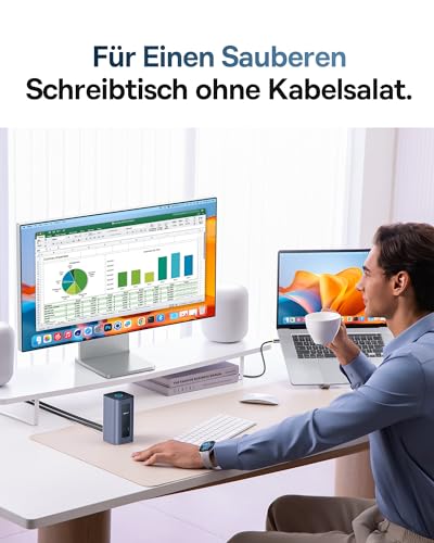 【Kompatibel mit Windows-Laptops】 Baseus Docking Station USB-C, Nomos Air 12 in 1, Dockingstation 2 monitore, 2 * 4K HDMI, 10Gbps USB-C/A, 100W PD, Gigabit-Ethernet (12-in-1 für macOS)