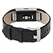 VOMA Compatible for Fitbit Charge 2 Bands, Genuine Leather Replacement Wristbands Bands for Fitbit Charge 2 HR Women Men Black
