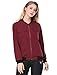 Allegra K Women's Multi-Pocket Zip Fastening Lightweight Bomber Jacket S Red