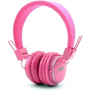 GranVela Q8 Wireless Headphones Lightweight Foldable Steoro Headset with FM Radio,MicroSD/TF Card Mp3 Player and 3.5mm Detacheable AUX Cable,for Ipad,iPhone and Andoid Smartphones.-Pink