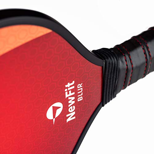 NewFit Blur Pickleball Paddle - USAPA Approved - Graphite Face & Polymer Core for a Quiet and Light Racket (Red Single)