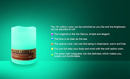 MagicLight Bluetooth Smart Candle Light - Dimmable Multicolored Color Changing LED Flameless Candles - Smartphone Controlled - Battery Operated (Not Included)