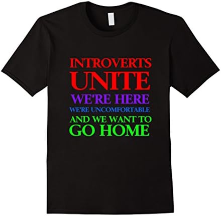 Mens ChicGeek Introverts Unite Funny T-Shirt Large Black