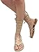 Dream Summer-17 Lace-Up Womens Sandals Wrap Around Criss Cross Casual Roman Gladiator, Natural, 6.5