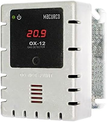 Macurco OX-12 White Oxygen O2 (Line Voltage) Fixed Gas Detector Controller Transducer with White Housing