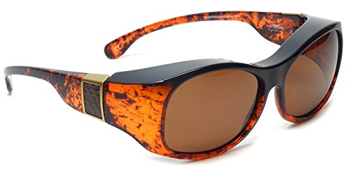 Haven Fitover Sunglasses Sunset in Tortoise with Leather & Polarized Amber Lens (LARGE)