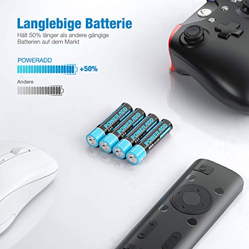 POWERADD AA Alkaline Akku 24 per Stücke Alkaline Batterie