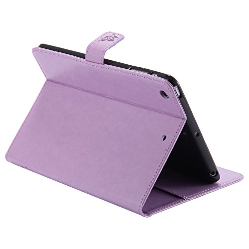 iPad Mini 2 Mini 3 Case, LittleMax(TM) Lightweight PU Leather Flip Stand Embossed Cat & Tree Case Smart Cover with Auto Wake/Sleep for Apple iPad Mini 3/2/1 [One Free Stylus Pen]-#2 Purple - Thumbnail 6